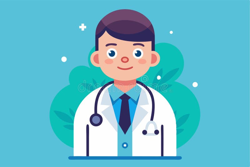 A cheerful doctor character wearing a lab coat and stethoscope, ready for customization in various designs, Customizable doctor vector illustration