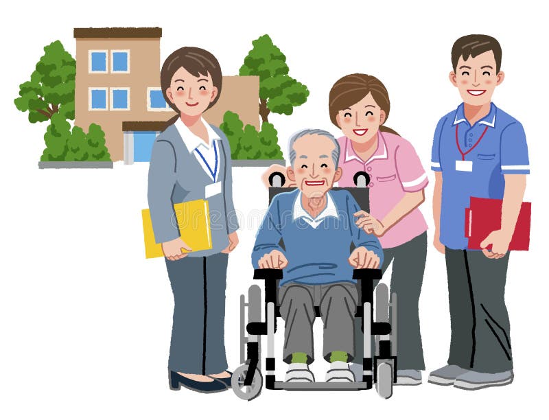 Geriatric Care Manager Social Workers Stock Illustrations - 