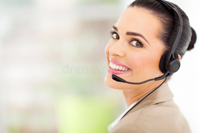 Telemarketer with headset