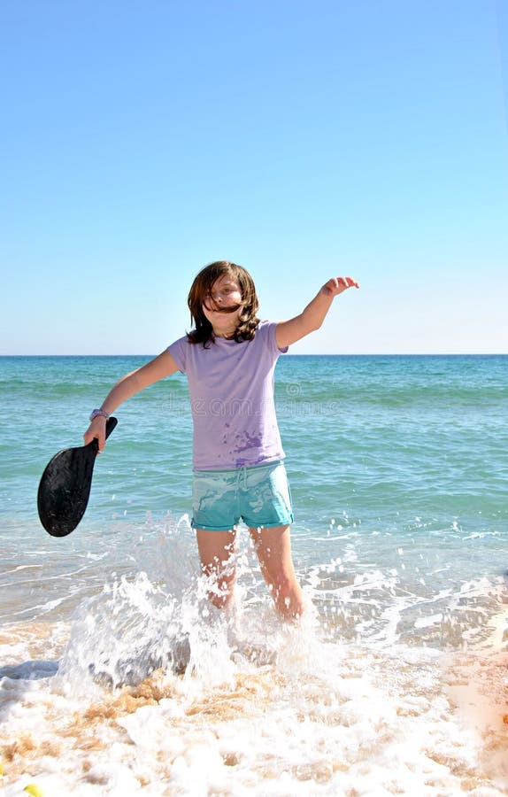 Cheerful Girl Playing Tennis Stock Photo - Image of young, nature: 38933660