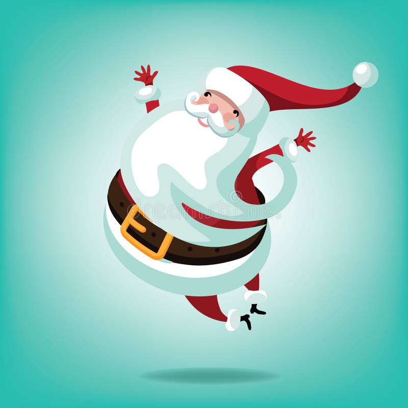 Cheerful leaping Santa