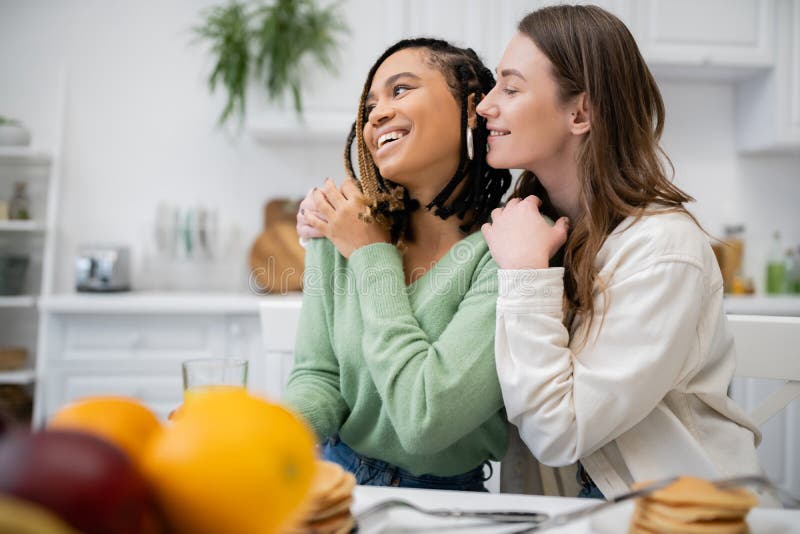 Lesbian African American Woman Pouting Lips Stock Image Image Of Caucasian Brunette 264014167