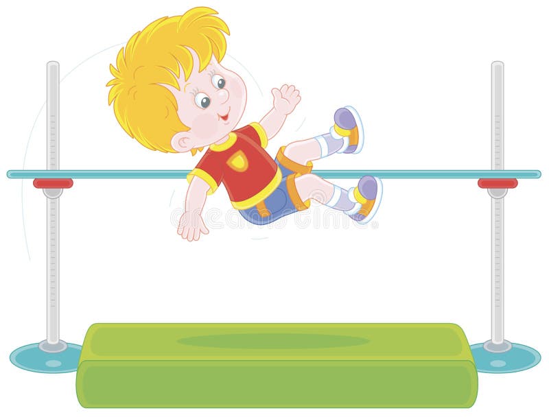 Cheerful Little Boy in High Jump Stock Vector - Illustration of jumping,  jumped: 217733597