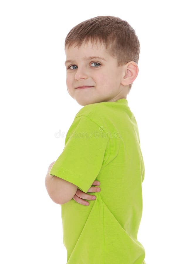 Cheerful little boy with short hair royalty free stock photography Cheerful little boy with short hair royalty free stock photography