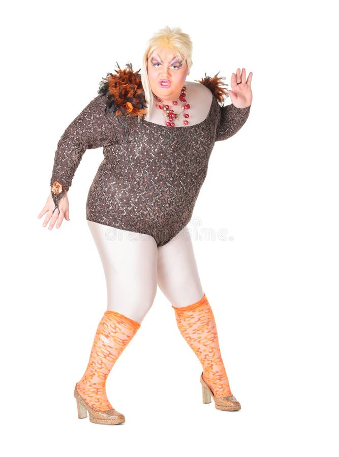 Cheerful Man, Drag Queen, in a Female Suit Stock Photo - Image of ...