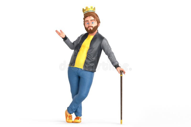 King Stick Man Crown Bowing Meme Stock Illustration 2322577227