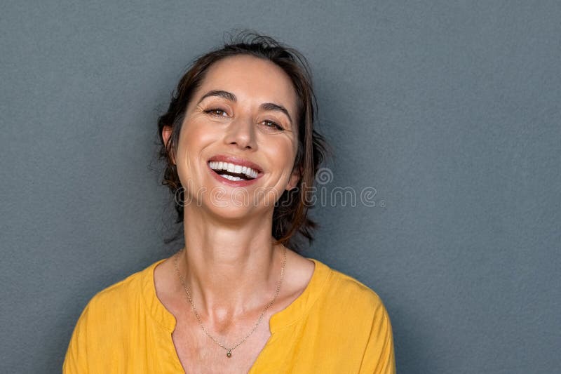 Cheerful mature woman smiling