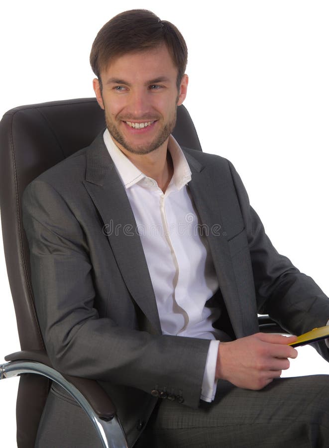 Businessman at Office Sits in a Chair Stock Image Image of person