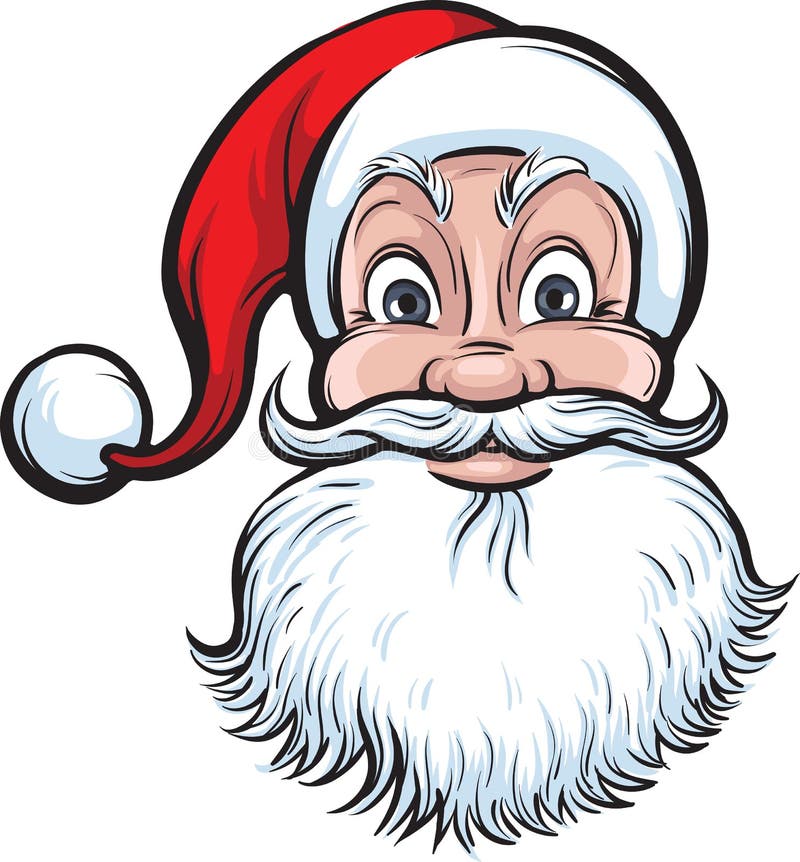 Cheerful Santa Claus face stock vector. Illustration of retro - 87481162