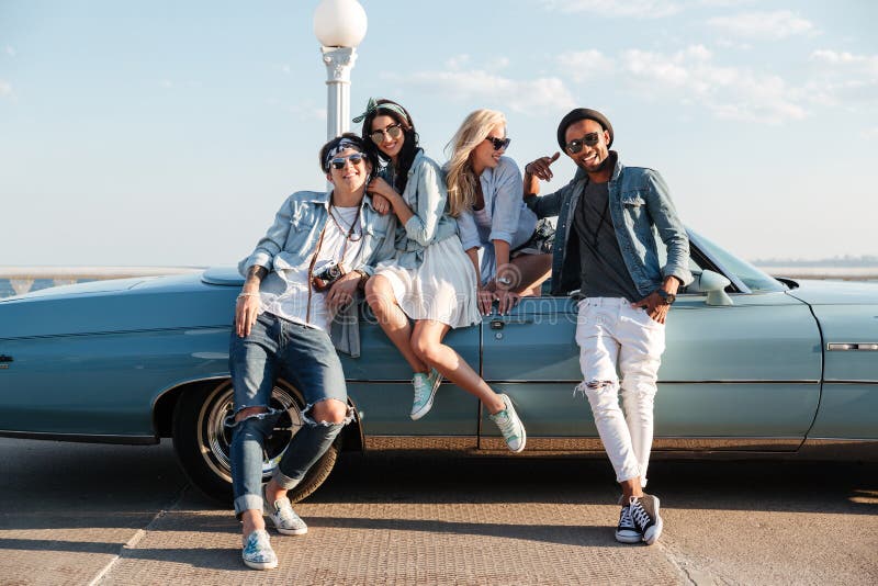 dancing outside the car