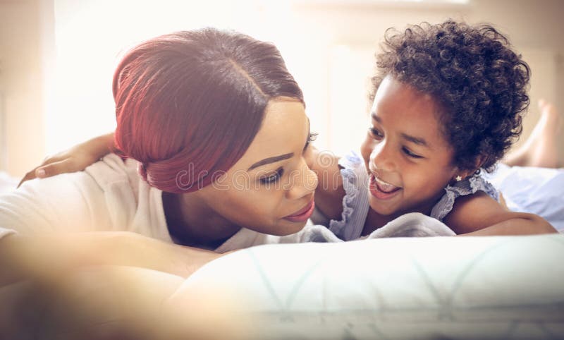 Cheerfully morning with mother. royalty free stock image Cheerfully morning with mother. royalty free stock image