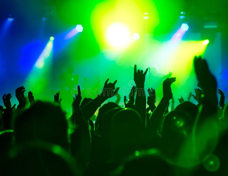 Concert Crowd at Rock Concert Stock Image - Image of dancing, show ...