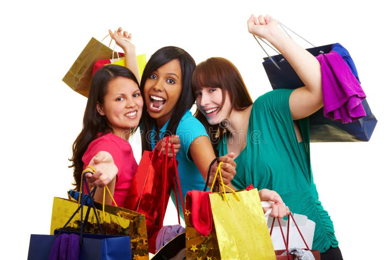 Shopping Friends stock photo. Image of girls, fashion - 1618316