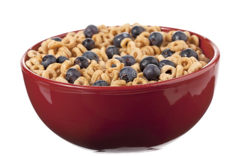 A bowl of cheerios with blueberry