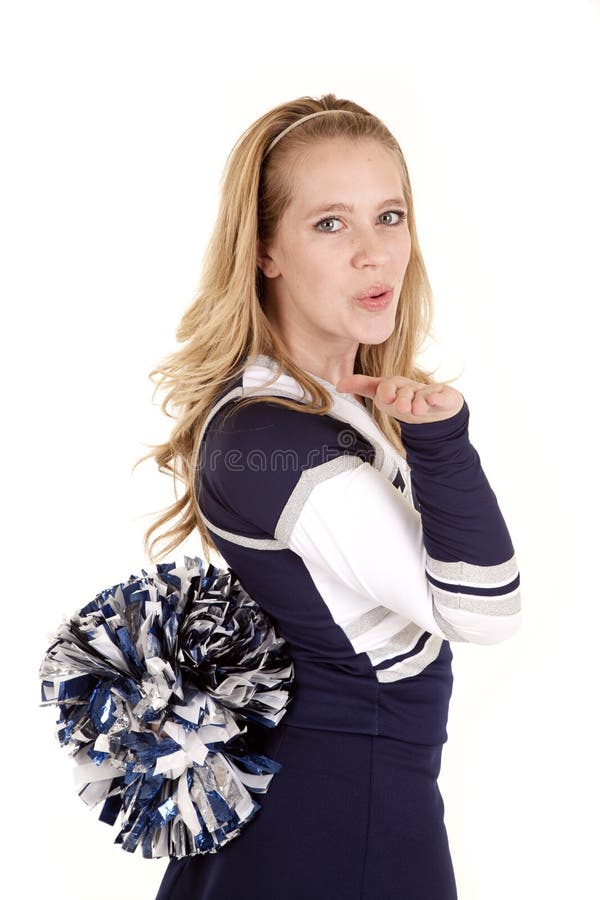 Cheerleader with Pom Poms Up Stock Photo - Image of female, cute: 14143554