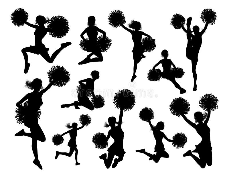 Little Girl Cheerleader With Pom Poms Vector Illustration Royalty Free SVG,  Cliparts, Vectors, and Stock Illustration. Image 10963550.