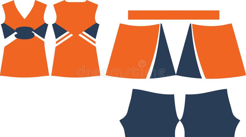 Cheerleading Uniform Mock Up Illustration Vector Stock Illustration