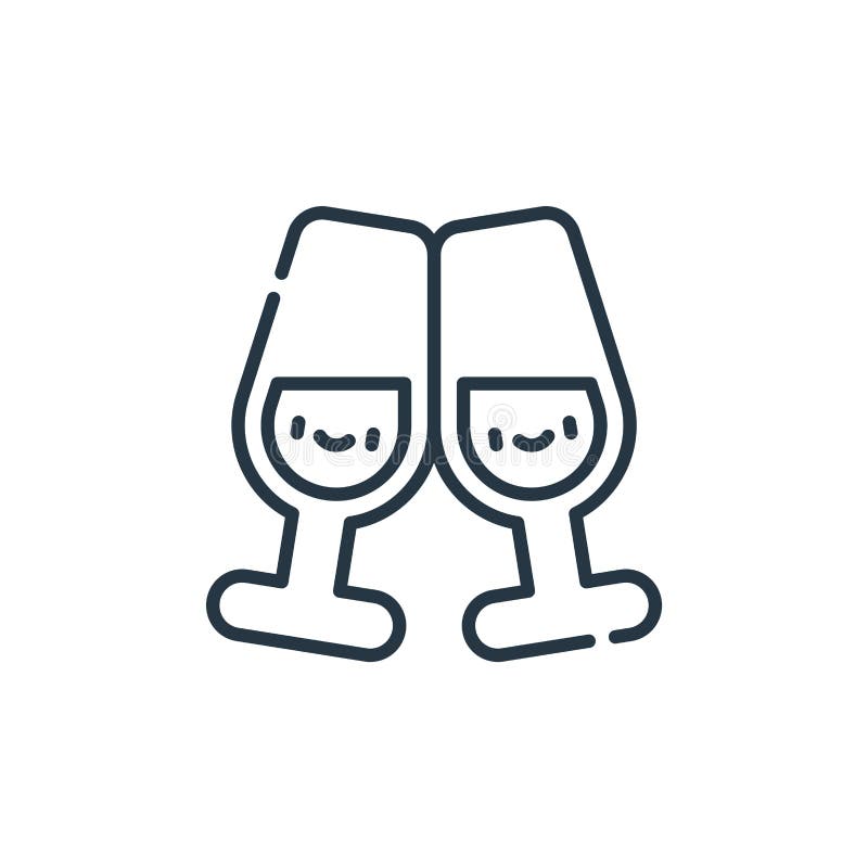 Cheers Icon With Yellow Emoji Cartoon Character Holding Glass Of Wine
