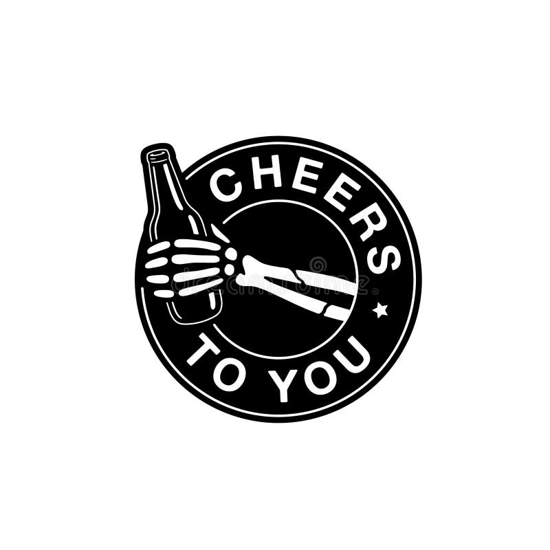 CHEERS TO YOU SKELETON HAND WITH BEER royalty free illustration CHEERS TO YOU SKELETON HAND WITH BEER royalty free illustration
