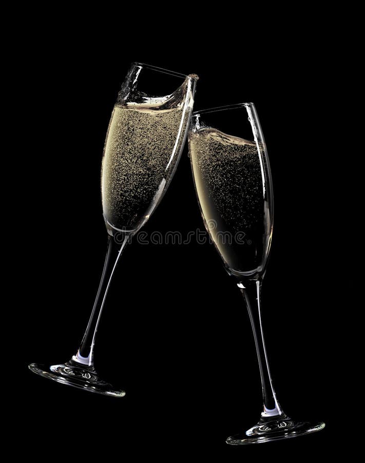 Cheers! Two Champagne Glasses Stock Photo Image of beverage, liquid
