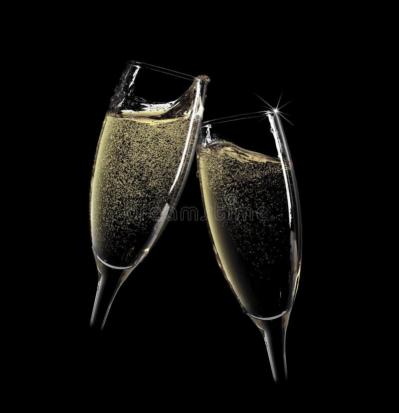 Cheers! Two Champagne Glasses Stock Photo Image of beverage, liquid