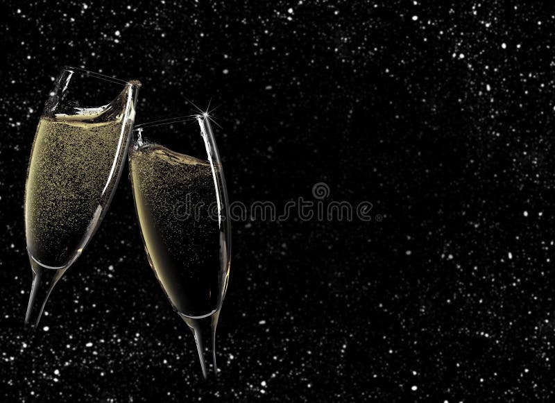 Cheers! Two Champagne Glasses Stock Image Image of celebrate, crystal
