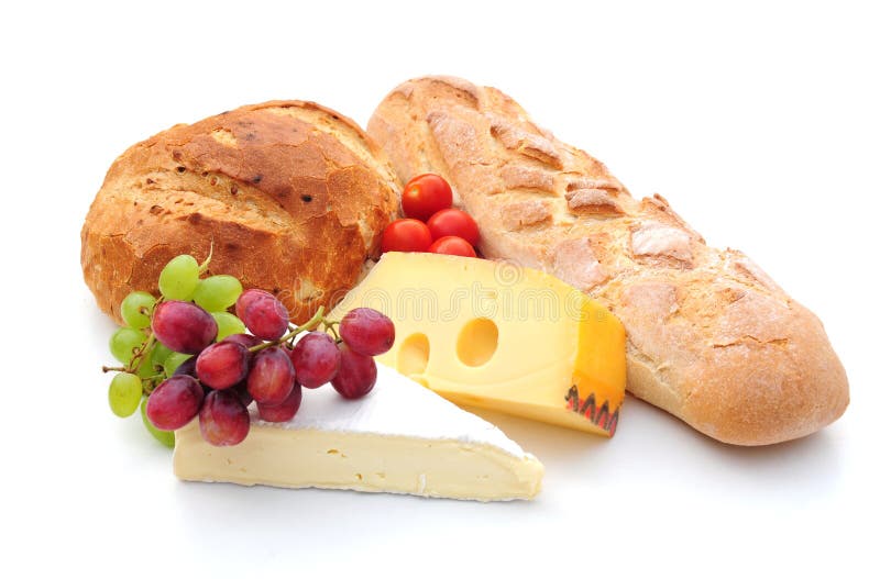 Cheese bread and fruit