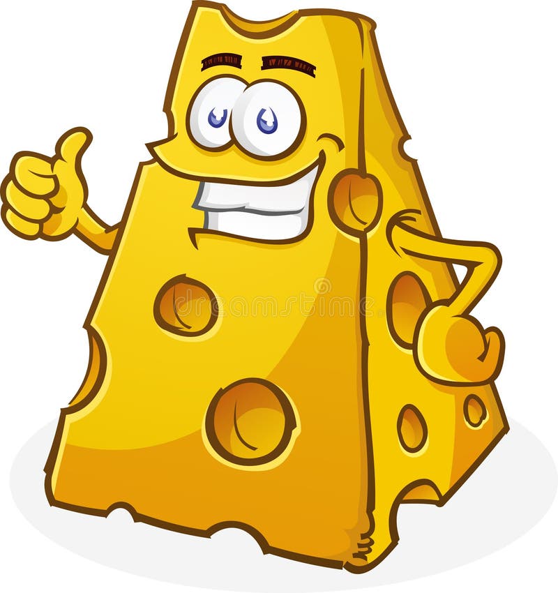 Cheese Character Thumbs Up stock vector. Illustration of