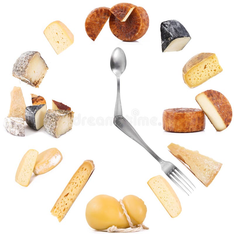 Cheese Clock in White Background Stock Image Image of slice, clock 109554009
