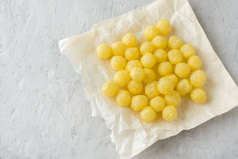 Cheese Corn Balls. Snack on the Table Stock Image Image of chips
