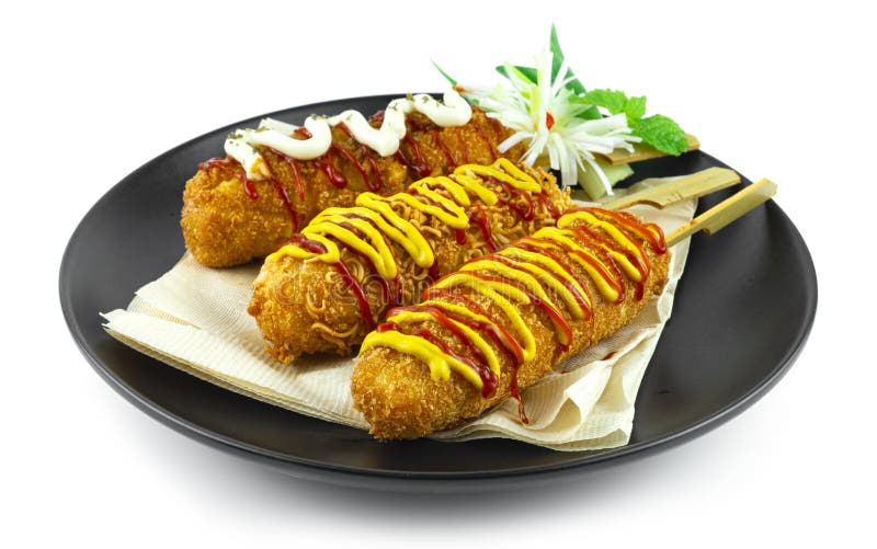 Die Cut of Cheese Corndog , Hotdog Style Korean Street Food Popular Stock  Image - Image of fast, popular: 237541983