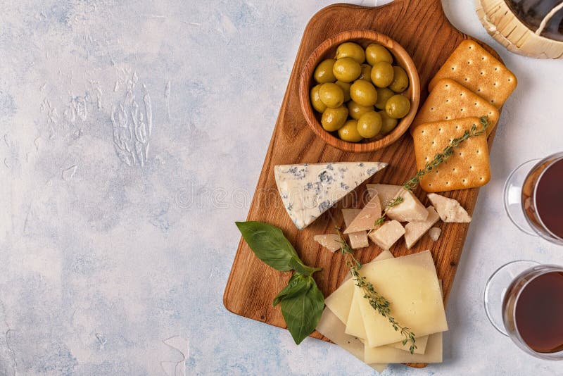 Cheese Cracker Olives Wine. Stock Image Image of eating, olive 101289809