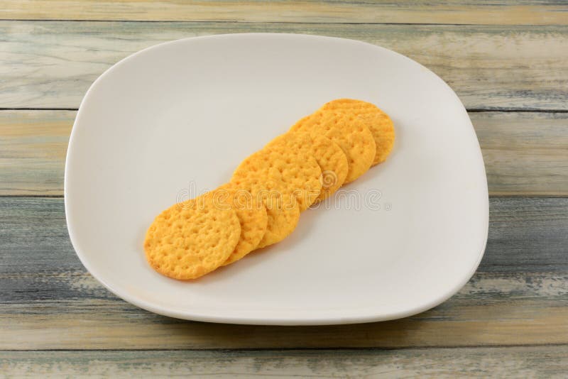 Cheese crackers on plate stock image. Image of turkish 218976537