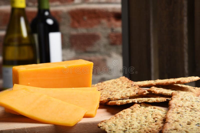 Cheese crackers and wine stock image. Image of wheat 76888705
