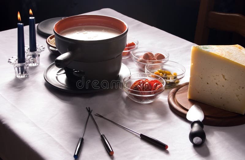 Cheese French fondue stock image. Image of france, kitchen 136971