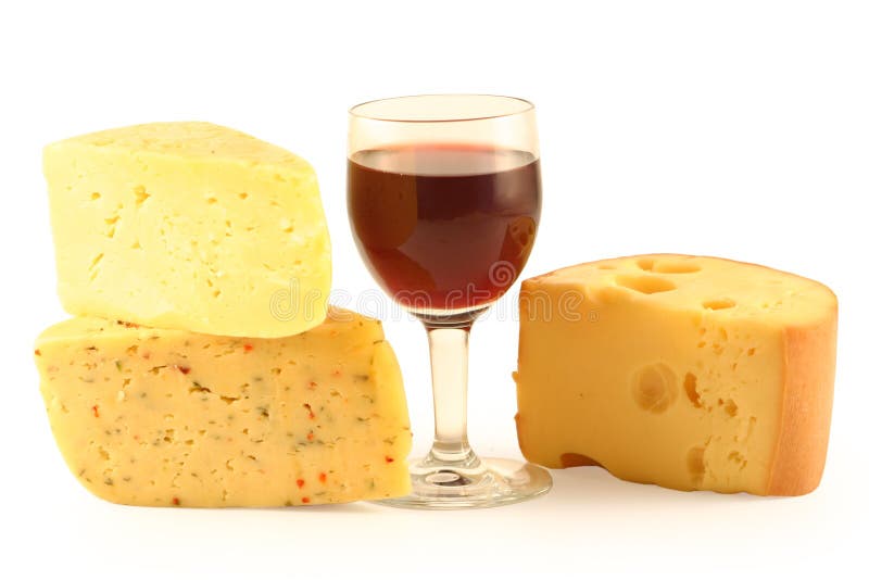 Cheese and a glass with wine