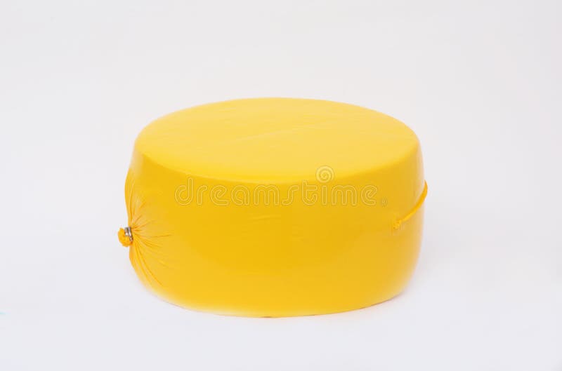 Download Cheese Head In Yellow Vacuum Package Cheese Wheel Isolated On White Background Packaging Template Mockup Collection Stock Photo Image Of Packaging Object 175360052