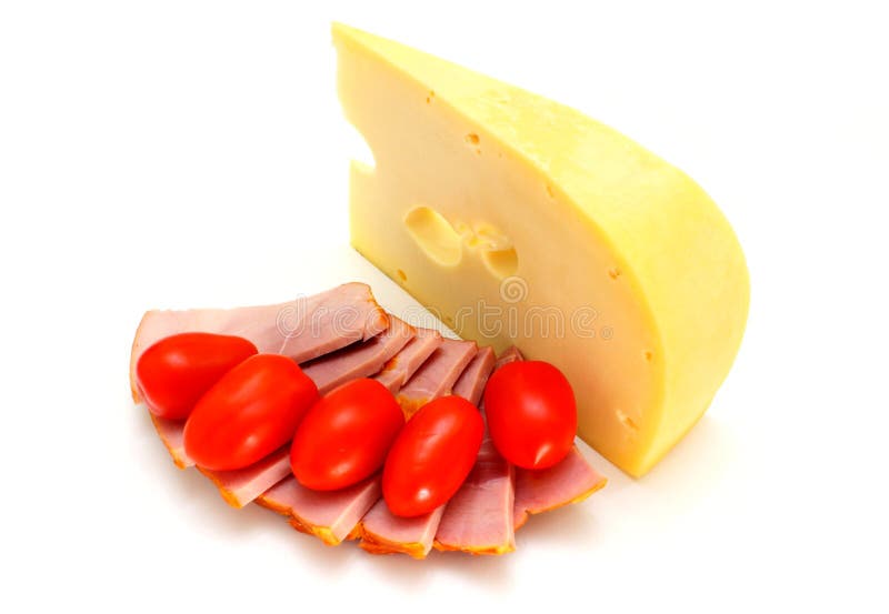 Cheese with a meat and tomatoes