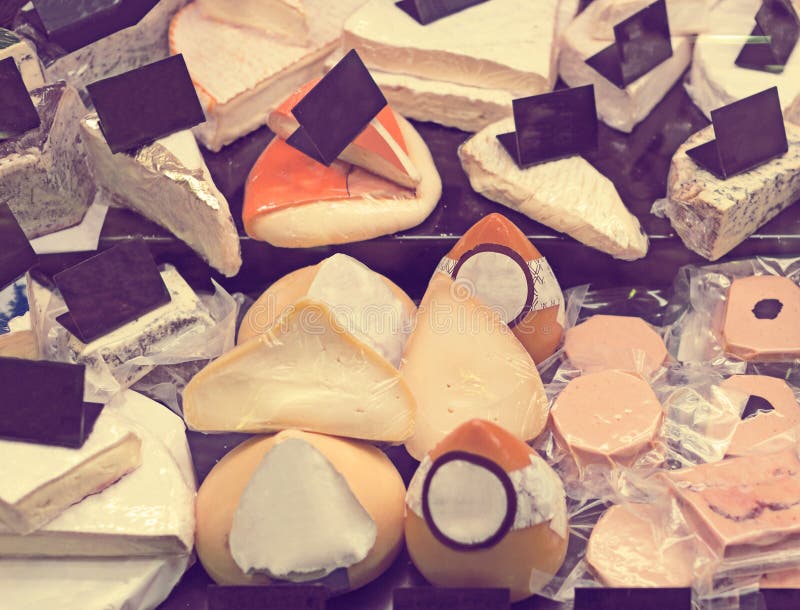 Cheese in Packs and in Bulk on Counter Stock Image Image of closeup