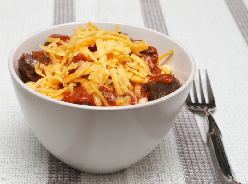 Cheese pasta with mince and tomato sauce