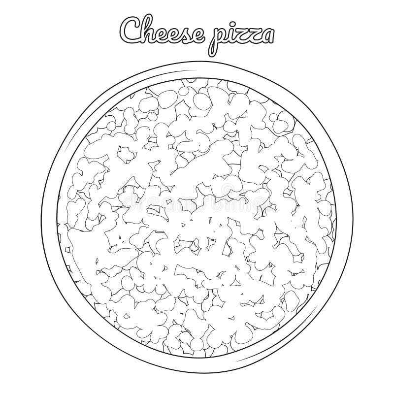 Cheese Pizza. Black and White. Silhouette Stock Vector - Illustration of element, cook: 147985645 Cheese Pizza. Black and White. Silhouette Stock Vector - Illustration of element, cook: 147985645