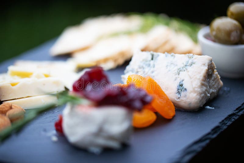 Blue Cheese and Fruit Appetizer Stock Photo Image of slate, appetizer