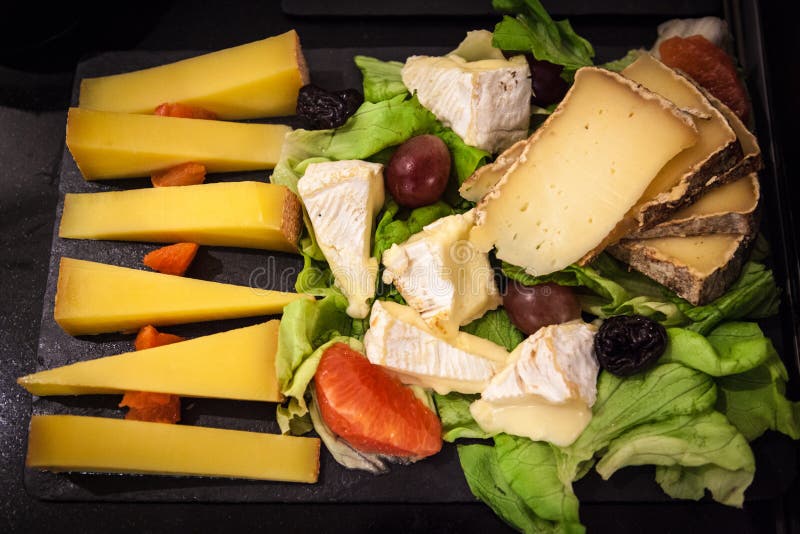 Photo of a Cheese Platter from a Restaurant Stock Photo Image of