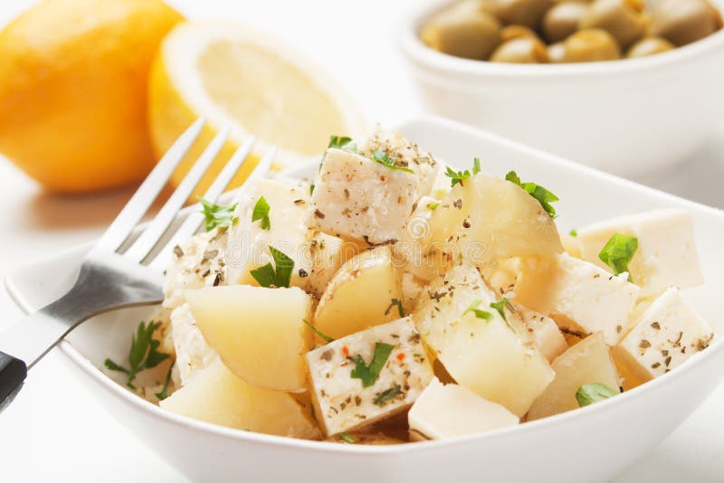 Cheese and potato salad stock photo. Image of cheese 26689994