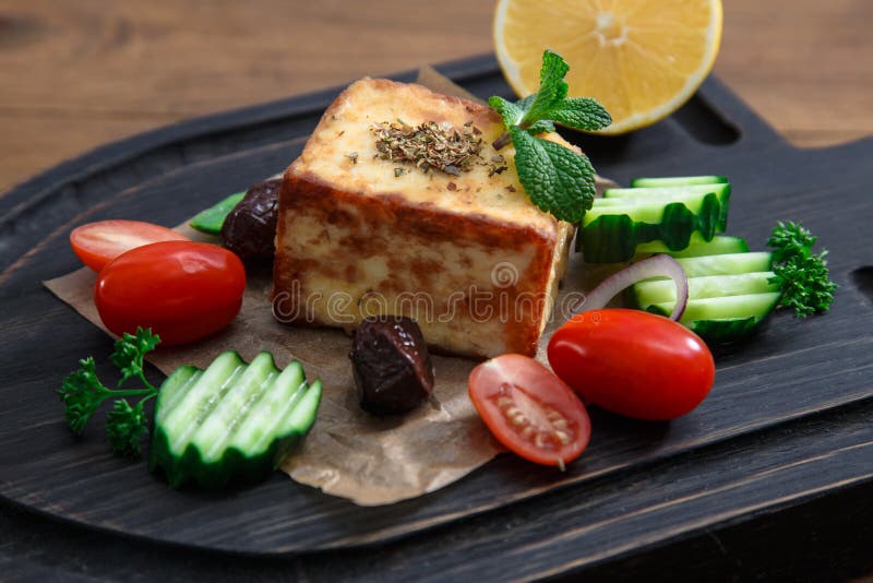 Cheese Saganaki, Greece Appetizer Stock Photo Image of mixed, dairy