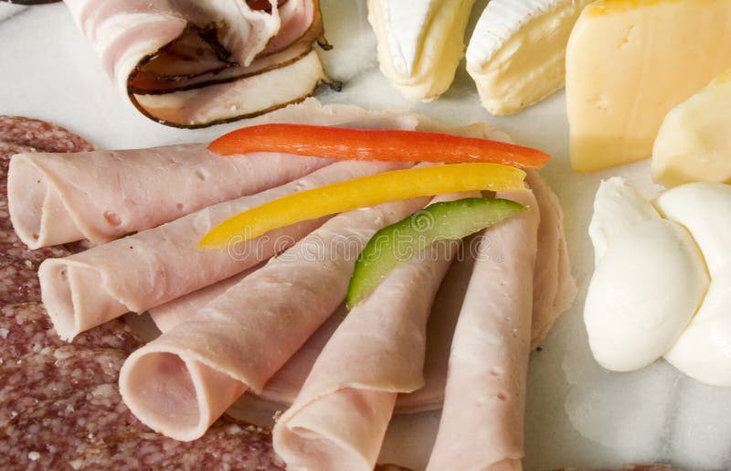 Cheese and salami stock photo. Image of board, meal, meat 12902452