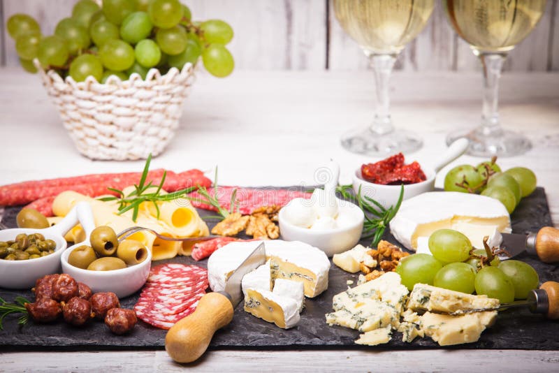 Cheese and salami plate stock image. Image of gourmet 65095695