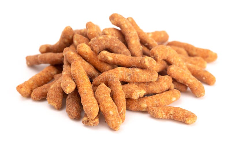 Cheese Sesame Sticks on a White Background royalty free stock photo