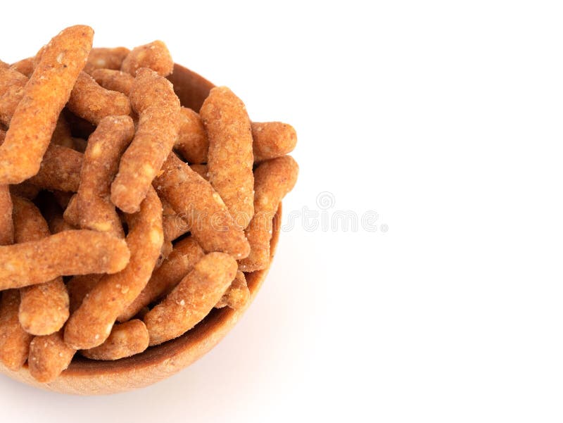 Cheese Sesame Sticks on a White Background royalty free stock image
