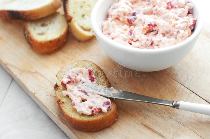 Cheese spread with toasted bread